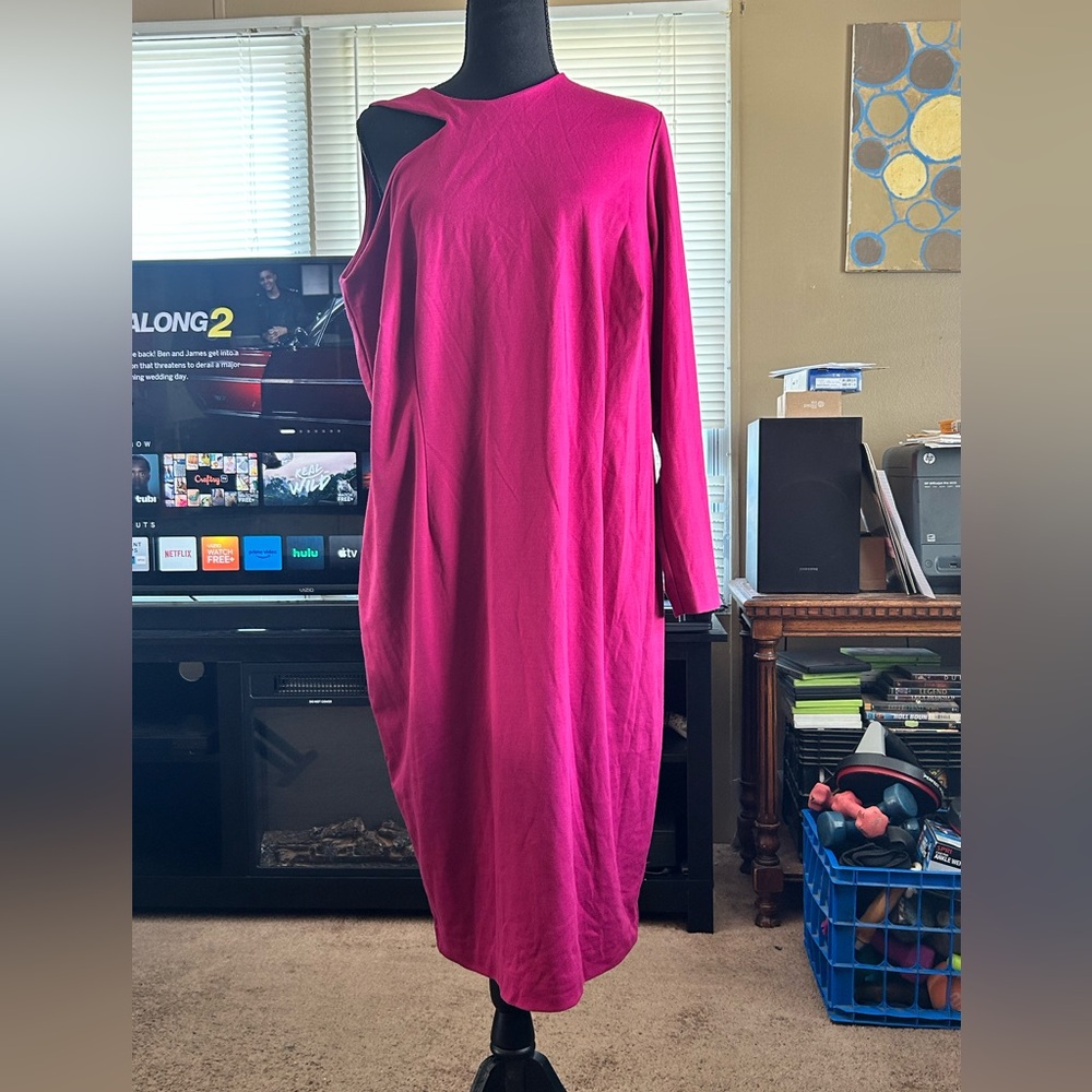 Monif C Raspberry Dress 2x - Picture 5 of 5
